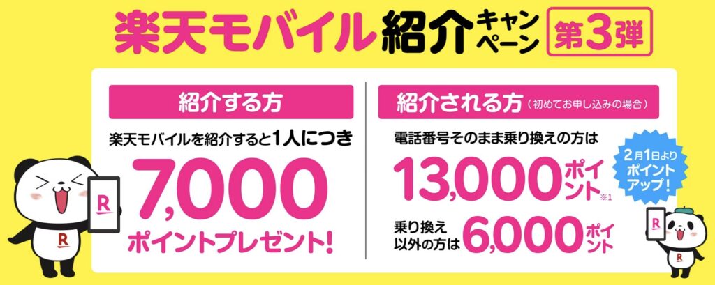 楽天モバイル紹介キャンペーン第３弾概要